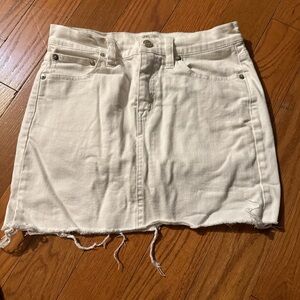 J. Crew Cream Frayed Hem Mini Skirt